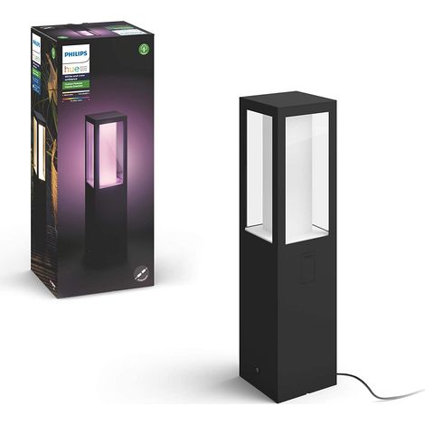 Philips Hue Impress Borne à Basse Tension Bas (Noir) Lumière blanche et colorée - Extension, Sauf Câble d’Alimentation - White and Color Ambiance (1/10)