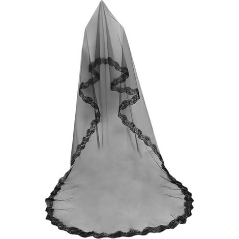Witch veil for Halloween, black widow lace veil, hair accessory (1/5)