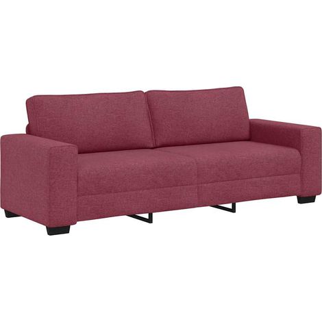 vidaXL Divano a 3 Posti Rosso Vino 180 cm in Tessuto (1/5)