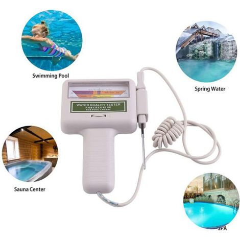 Testeur de chlore, testeur d'eau de haute précision de chlore CL2 Testeur de pH numérique Testeur de pH Testeur de qualité de l'ea (1/4)