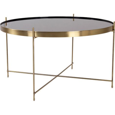 Veo Table basse 70x40 cm, acier couleur laiton, verre. (1/5)