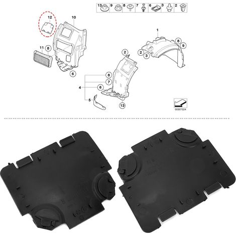 Satz mit 8 Türgriffblenden für Nissan Teana 2019, ABS-Carbon-Optik (linke Seite) (1/5)