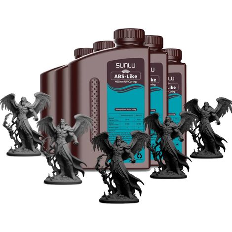 Résine d'imprimante 3D, haute résistance, finition de surface lisse, 3 Noir 2 DG (1/2)