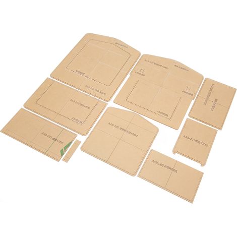 Lot de 9 gabarits de sac à main acrylique transparent pour coupe précise, patron de maroquinerie DIY, pochoir de découpe réutilisable. (1/5)