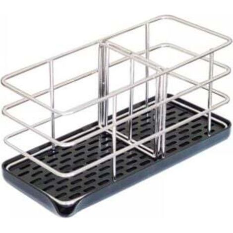(20 x 8.5 x 10 cm, black) Stainless steel kitchen sink storage rack, soap holder, bathroom sink caddy