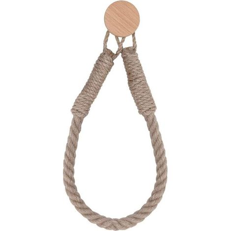 Porte-rouleau de papier toilette en corde de chanvre vintage (base carrée) (1/5)