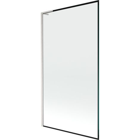 Mexen Next L paratia da vasca da bagno a 1 anta 100 x 150 cm, cornice nera, nichel spazzolato - 895-100-000-03-70-97 (1/5)