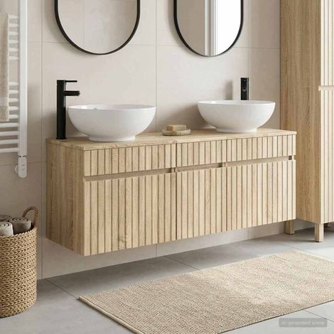 vidaXL Bathroom Cabinet Set 3 pcs Sonoma Oak 49 x 44.5 x 66.5 cm (1/5)