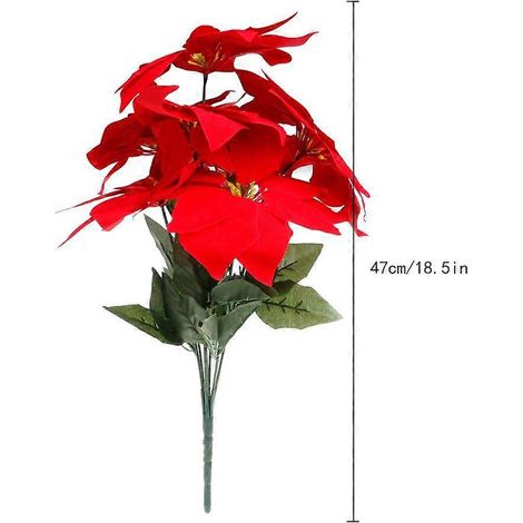 Centre de table de Noël avec bouquet de poinsettias artificiels en soie, décoration intérieure (1/4)
