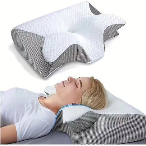 Ecleanfy - Oreiller Ergonomique Cervical Memoire Forme, Oreiller Ergonomique à Mémoire de Forme pour Les Dormeurs sur Le côté, et Le Ventre