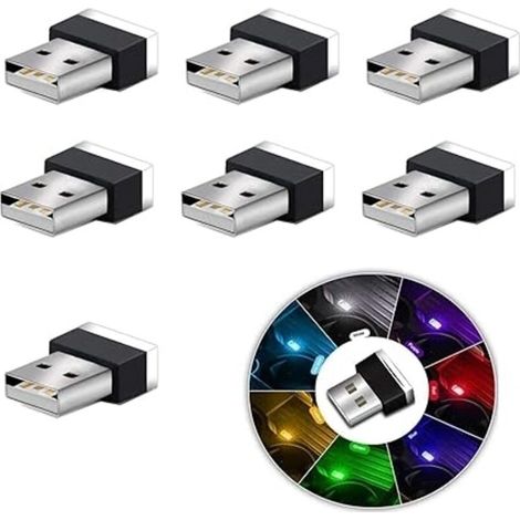 Éclairage d'ambiance intérieur de voiture à LED de type B, 7 mini LED universelles 5V à brancher pour l'intérieur du coffre de voiture (1/5)