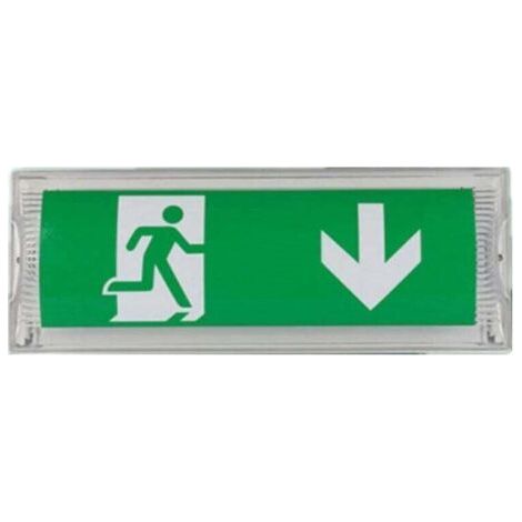 LED-Notleuchte mit Akku für bis zu 3 Stunden Laufzeit, Schutzart: IP 65, Notausgangs-/Rettungsschild, Leuchtschild, hell
