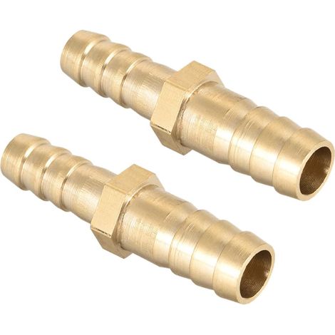 Raccord Réducteur Droit en Laiton - Lot de 2 - Transition 10mm vers 8mm - Connexion Étanche Durable - Pour Tuyaux Industriels et Domestiques - Couleur Dorée (1/5)