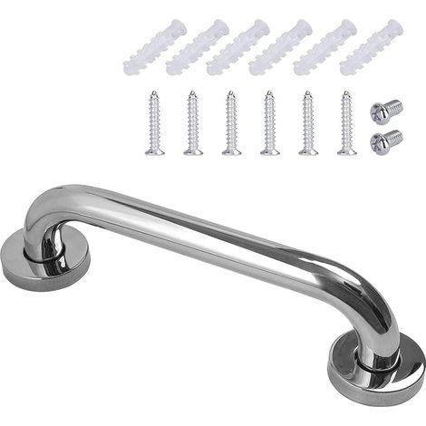 Stainless Steel Grab Bar, Bathroom Bath Handle 25 cm Heavy Duty Safety Shower Handle for Toilet, Bathroom, Kitchen, Stairway, Comes with Fixing Screws (1/4)