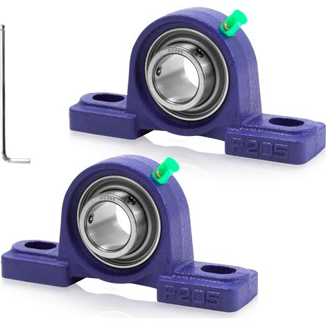 Palier Roulement 2Pcs UCP 205, Bride de Roulement de Bloc d'oreiller, Corps de Paliers en Fonte Bille Acier Roulements Est Doté d'un Graisseur, pour Roue de Brouette, Machine à Rouler (1/5)