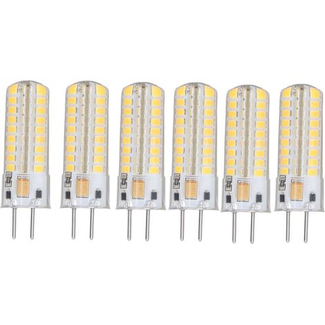 Bombillas LED GY6.35 – 6 unidades, 7W, 12V CA/CC, 700 lm, 72 LED, 360°, luz cálida 2700–3000K para lámparas colgantes y de techo.