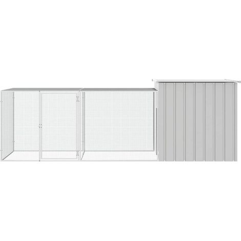 Maison Exclusive - Cage pour poules Gris 300x91x100 cm Acier galvanisé (1/5)