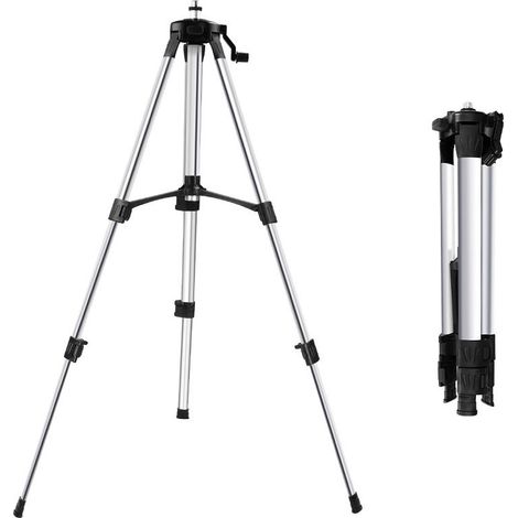 Nannigr Trepied pour Niveau Laser Trepied Laser 1,5m, ÉLescopique Tripole avec Niveau à Bulle et Adaptateur de TréPied Supplé Mentaire (1/5)