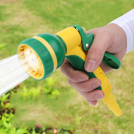 Pistolet d'arrosage multifonctionnel en ABS avec poignée en alliage d'aluminium et 8 jets, outil d'arrosage de jardin