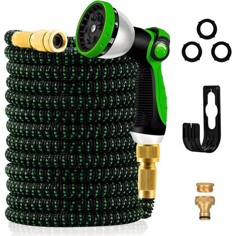 Tuyau d'arrosage extensible de 30 m/100 pi - Tuyau d'arrosage flexible, compatible avec les robinets de 1/2" et 3/4" (1/5)
