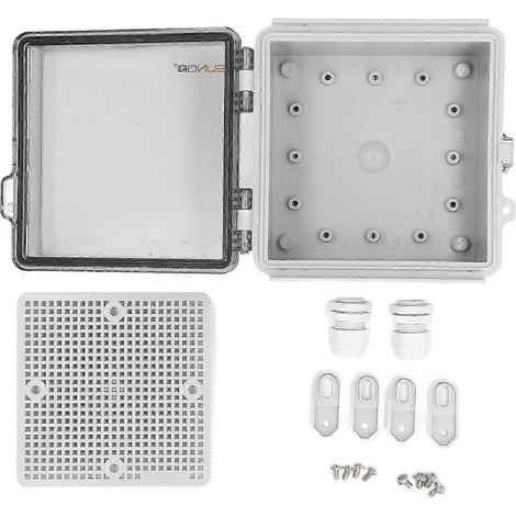 Boîte de jonction étanche avec couvercle à charnière transparent, indice de protection IP67, en plastique ABS, avec plaque de montage, compatible avec les équipements électriques intelligents d'extéri (1/5)