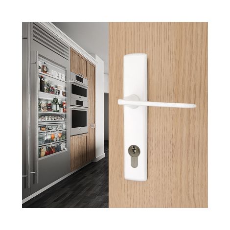 Ouvre&Déco – 2 poignées de porte TOM cylindre, zamak blanc entraxe 165 mm (1/3)