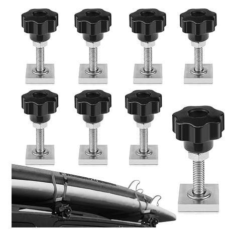 T-Track Adapter M6x35mm T-Track Screw with M6 Star Nuts and Nut Washer T-Track with Nuts for Bike Adapter Roof Rack (1/5)