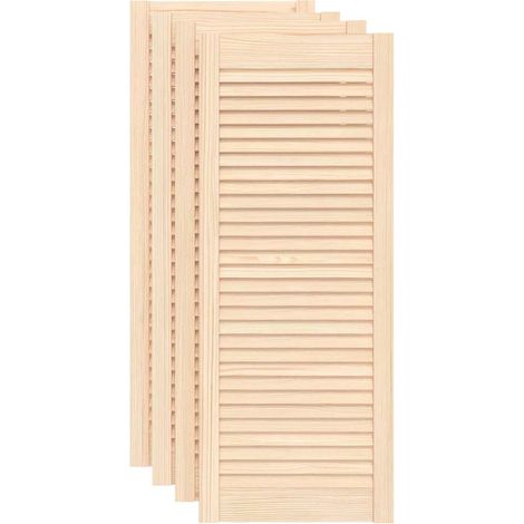 Maison Exclusive - Portes d'armoire à persiennes 4 pcs 99,3x39,4 cm pin massif (1/5)