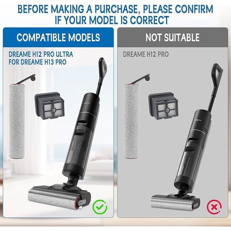 1 brosse principale + 3 filtres HEPA pour aspirateur eau et poussière Dreame H12 Pro Ultra/H13 Pro (1/5)