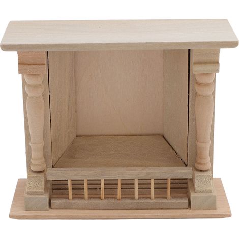 Décoration de cheminée pour maison de poupée à l'échelle 1:12, mobilier en bois pour maison de poupée, cheminée miniature pour maison de poupée (1/5)