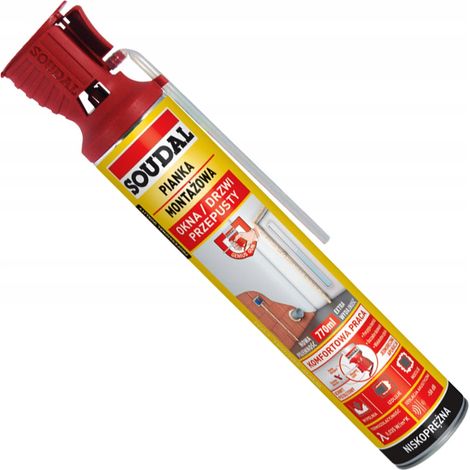 Mousse De Montage Soudal Genius Gun, 770 ml, Avec Applicateur, Pour Etancheite Et Isolation
