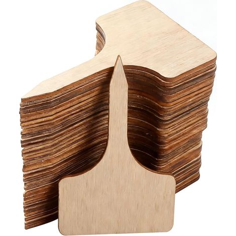 40 - Étiquettes Plantes - Étiquettes Jardin - Surface Lisse Pour Écriture - Bois Naturel Résistant Aux Intempéries - Pour Potager Serre Balcon - Naturel - 10x6cm (1/5)