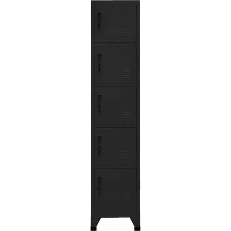 Maison Exclusive - Taquilla de acero negro 38x40x180 cm (1/5)