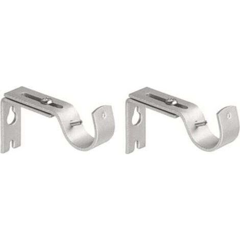 2 pezzi Supporto per asta per tenda, Supporto per asta per tenda regolabile Supporto per asta per tenda in metallo per fissaggio asta per tenda per casa e camera da letto (argento) (1/4)