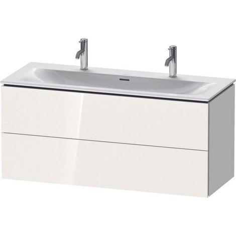 Meuble sous-vasque L-CUBE 550x1220x481mm blanc brillant (1/5)
