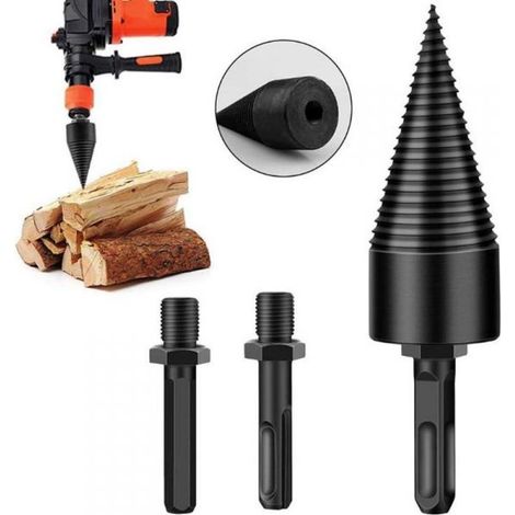 Vite conica spaccalegna 50mm fresa legno punta per trapano con 2 attacchi