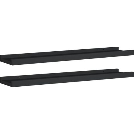 vidaXL Mensole con Sporgenza 2 pz Nere 60x9x3 cm MDF