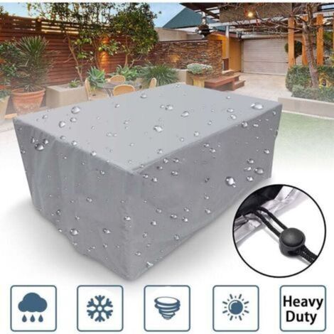 Housse de protection rectangulaire pour meubles de jardin, en polyester, imperméable, anti-poussière, anti-UV, pour chaise ou table de jardin (dimensions : 152×104×71cm)-- (1/5)