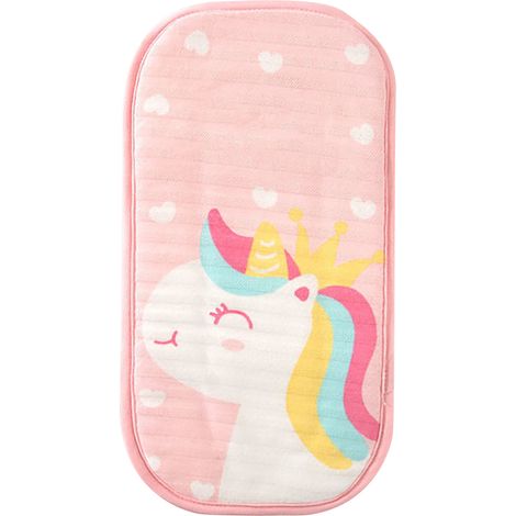 Oreiller de bras rafraîchissant pour bébé - Coussin d'allaitement estival avec bande élastique élargie, motif cheval rose (1/5)
