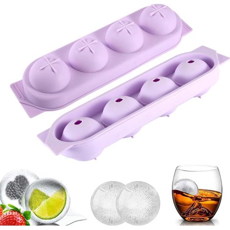 Lot de 2 bacs à glaçons en silicone avec couvercle, moules pour whisky et cocktails, qualité alimentaire sans bisphénol A
