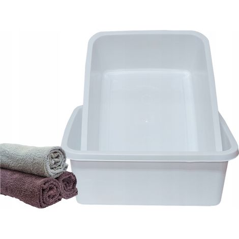 Bañera rectangular de 8 l, color blanco intenso, producto polaco (1/5)