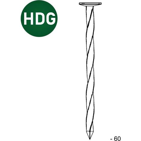 Pointe en Vrac Tête Plate Carré Torsadé (Ct) Galvanisée à Chaud (Hdg) - 2.8x60 mm - 5 kg - D-Work (1/5)