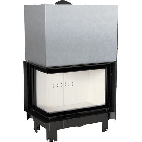 Kamineinsatz aus Stahl KRATKI MBA links 17 kW Ø 200 mit Schiebetür (1/5)