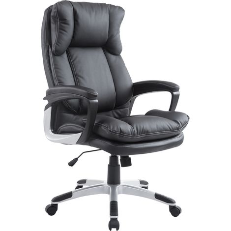 Silla de despacho silla ejecutiva de escritorio con ruedas y reposabrazos altura ajustable PU para oficina estudio 66x71x110-120,5 cm