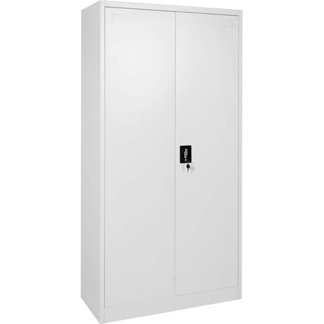 [NEUWERTIG] Aktenschrank HHG-731, Stahlschrank Büroschrank Schrank, 2 Türen abschließbar Metall 185x90x40cm grau