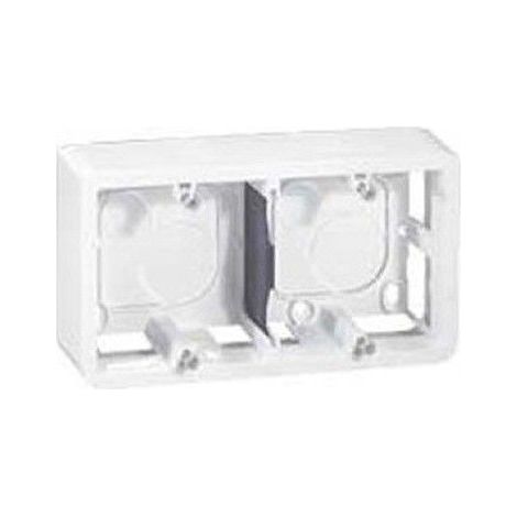 Caja de superficie rectangular “Mosaic” para cuatro o cinco o 2x2 módulos IP20/IK02 154x83x40mm fabricada en termoplástico color