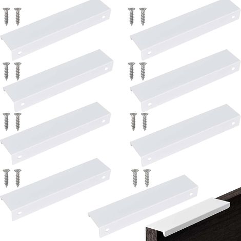8Pcs Poignée de Cuisine Blanc 150mm,Poignée Meuble Cuisine Invisible pour meuble Idéales avec Un Style Epuré et Moderne,pour Placards,Armoires,Tiroirs de Cuisine (1/5)