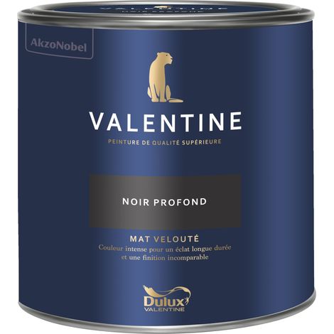 Dulux Valentine Peinture intérieure de haute qualité - Valentine - Couleur intense & pouvoir couvrant élevé - Mat Velouté Noir Profond 2 L