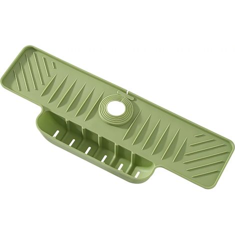 Protector antisalpicaduras de silicona para grifo, alfombrilla de desagüe para fregadero, bandeja de goteo, alfombrilla de desagüe, soporte para esponjas de cocina, estante de almacenamiento de cocina (1/4)