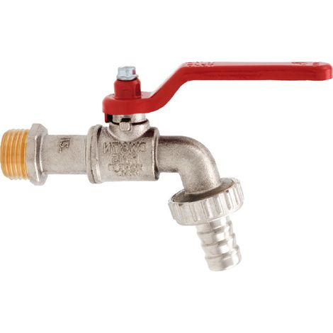 Schläfer 433800  Rubinetto Portagomma a Sfera 1/2 pollice in Ottone Portagomma 3/4"(15-18 mm) Leva in Alluminio, Rubinetto Esterno giardino 1/2. Rubinetto Acqua Esterno Cromo/Satinato